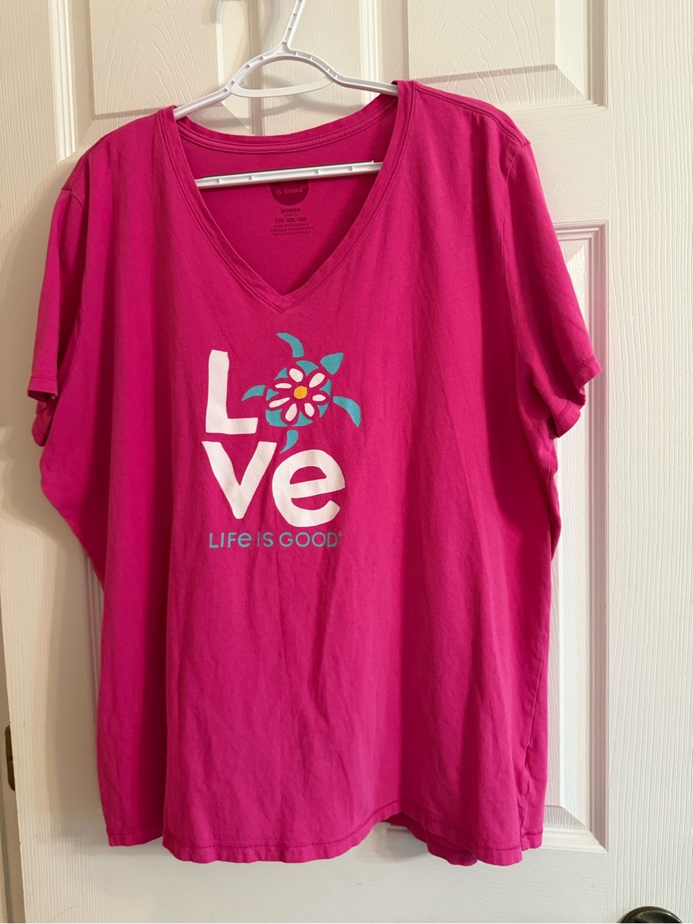 Life Is Good Bright Pink Women's Tee with Logo